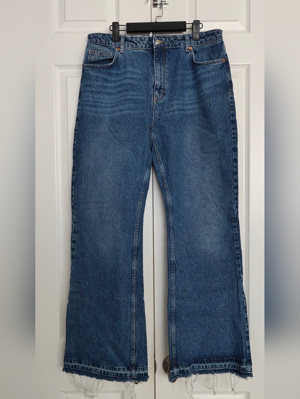 Topshop Classic High-Rise Women's Blue Denim Wide Leg Jeans